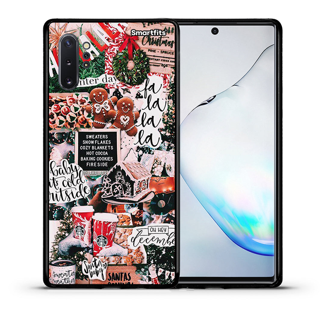 Θήκη Samsung Note 10+ Xmas Habbits από τη Smartfits με σχέδιο στο πίσω μέρος και μαύρο περίβλημα | Samsung Note 10+ Xmas Habbits case with colorful back and black bezels