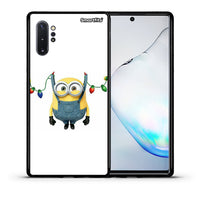 Thumbnail for Θήκη Samsung Note 10+ Xmas Minion Lights από τη Smartfits με σχέδιο στο πίσω μέρος και μαύρο περίβλημα | Samsung Note 10+ Xmas Minion Lights case with colorful back and black bezels