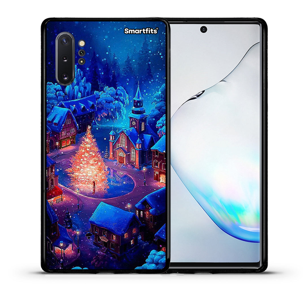 Θήκη Samsung Note 10+ Xmas Village από τη Smartfits με σχέδιο στο πίσω μέρος και μαύρο περίβλημα | Samsung Note 10+ Xmas Village case with colorful back and black bezels