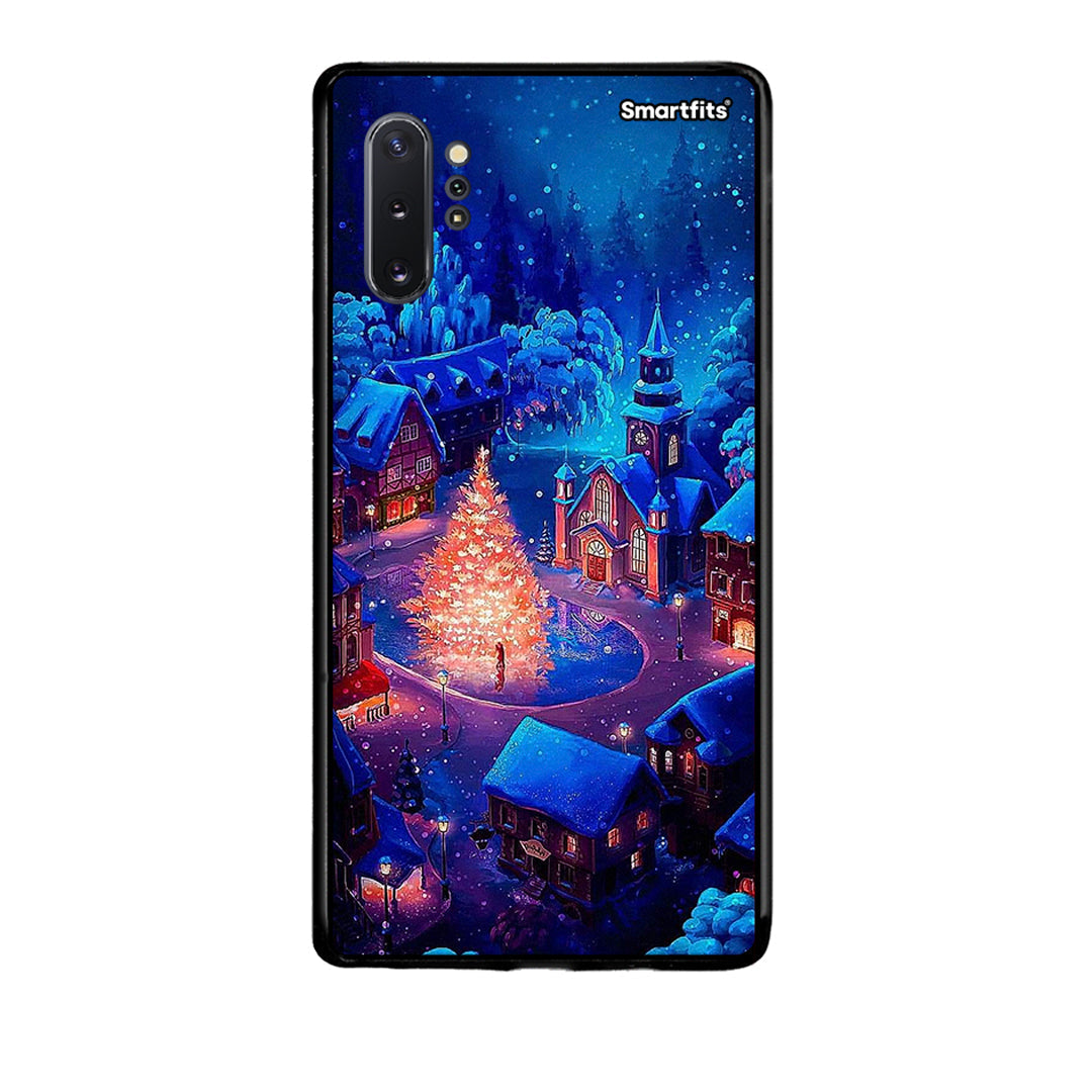 Samsung Note 10+ Xmas Village θήκη από τη Smartfits με σχέδιο στο πίσω μέρος και μαύρο περίβλημα | Smartphone case with colorful back and black bezels by Smartfits