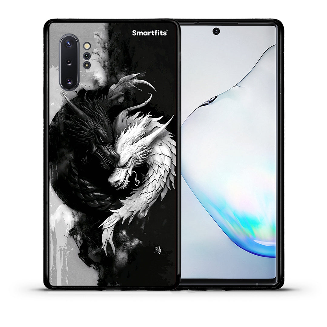 Θήκη Samsung Note 10+ Yin Yang από τη Smartfits με σχέδιο στο πίσω μέρος και μαύρο περίβλημα | Samsung Note 10+ Yin Yang case with colorful back and black bezels