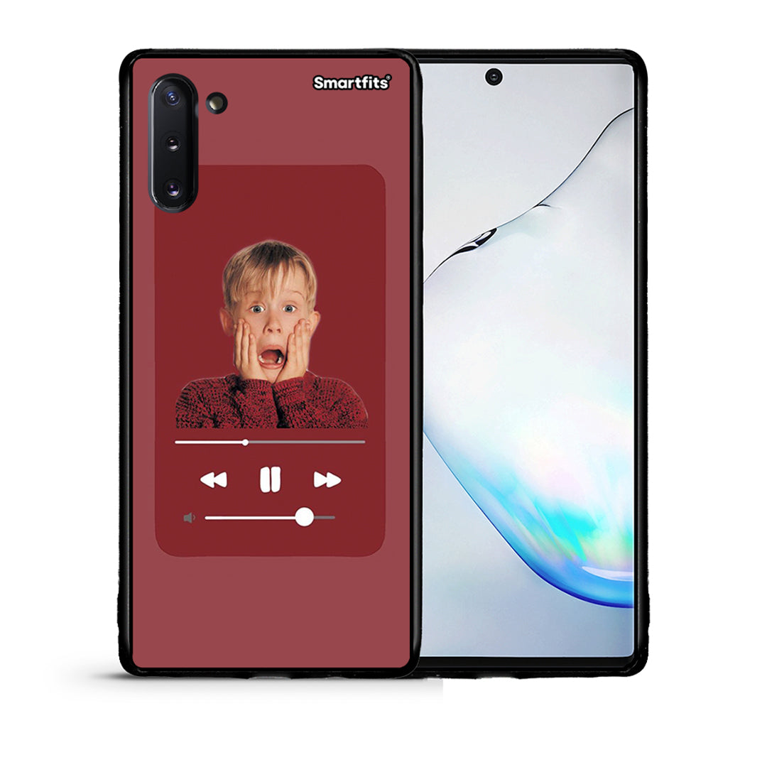 Θήκη Samsung Note 10 Xmas Alone Music από τη Smartfits με σχέδιο στο πίσω μέρος και μαύρο περίβλημα | Samsung Note 10 Xmas Alone Music case with colorful back and black bezels