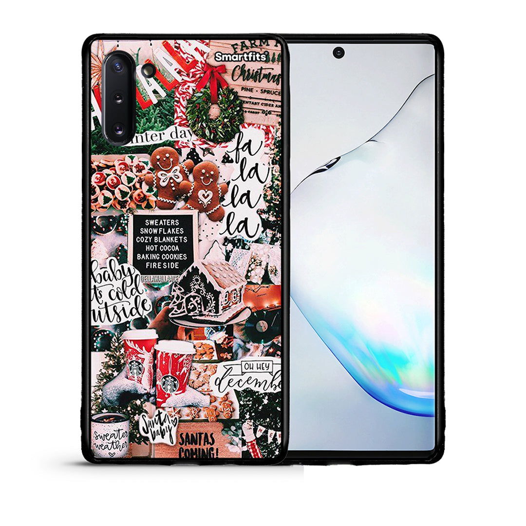 Θήκη Samsung Note 10 Xmas Habbits από τη Smartfits με σχέδιο στο πίσω μέρος και μαύρο περίβλημα | Samsung Note 10 Xmas Habbits case with colorful back and black bezels