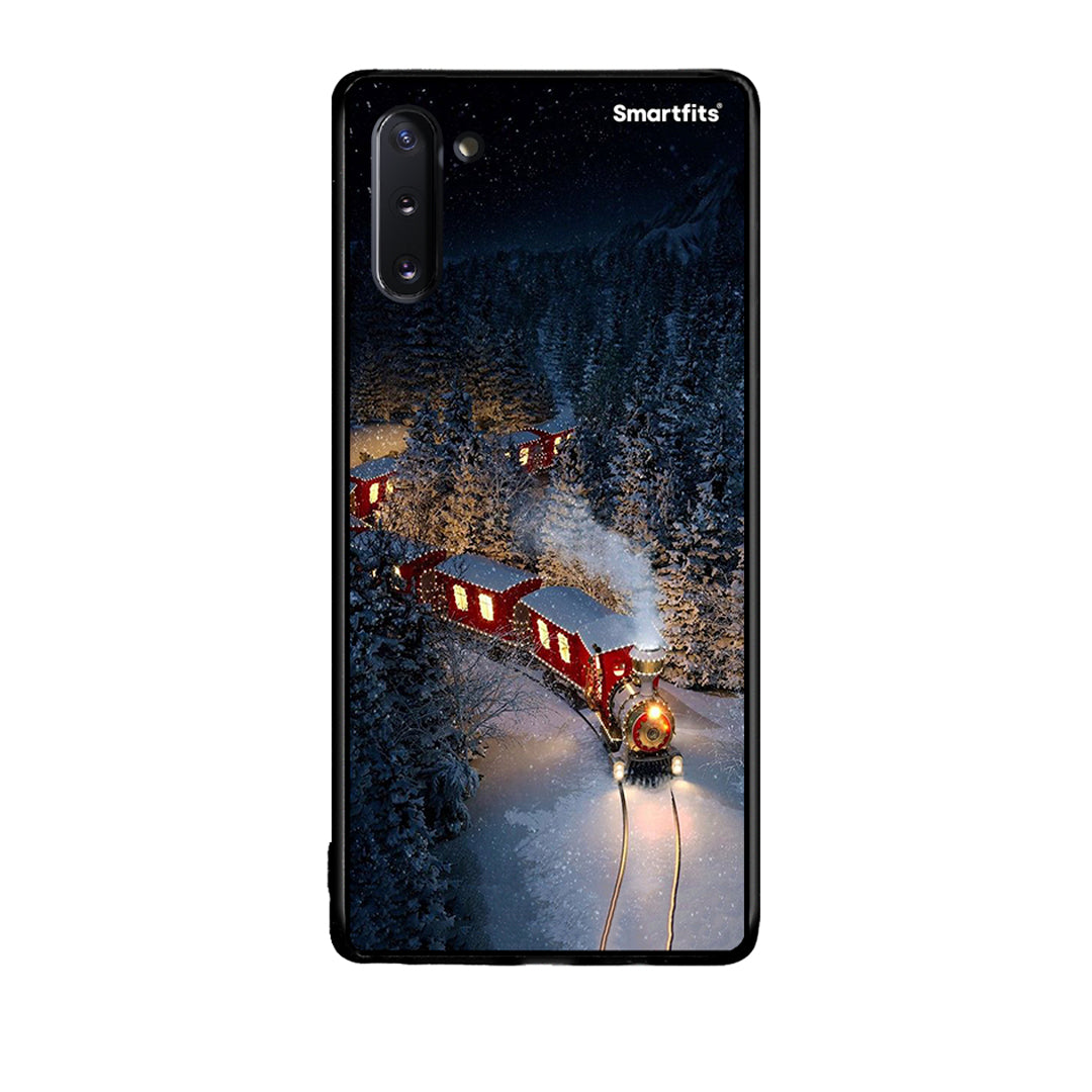 Samsung Note 10 Xmas Train θήκη από τη Smartfits με σχέδιο στο πίσω μέρος και μαύρο περίβλημα | Smartphone case with colorful back and black bezels by Smartfits