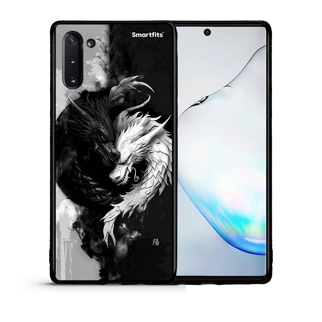 Θήκη Samsung Note 10 Yin Yang από τη Smartfits με σχέδιο στο πίσω μέρος και μαύρο περίβλημα | Samsung Note 10 Yin Yang case with colorful back and black bezels