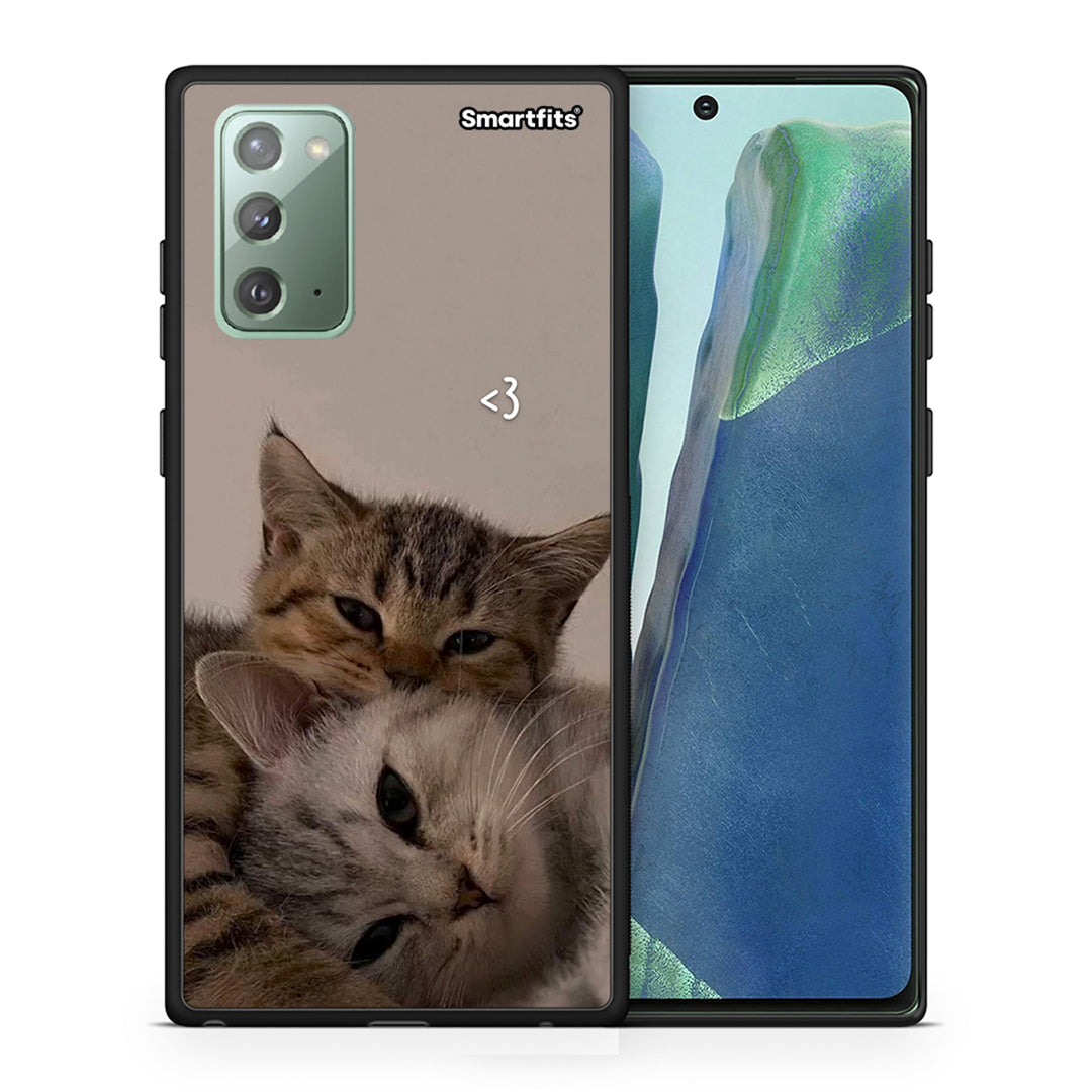 Θήκη Samsung Note 20 Cats In Love από τη Smartfits με σχέδιο στο πίσω μέρος και μαύρο περίβλημα | Samsung Note 20 Cats In Love case with colorful back and black bezels