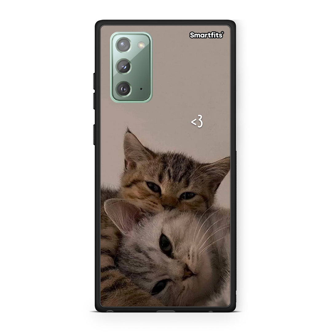 Samsung Note 20 Cats In Love Θήκη από τη Smartfits με σχέδιο στο πίσω μέρος και μαύρο περίβλημα | Smartphone case with colorful back and black bezels by Smartfits