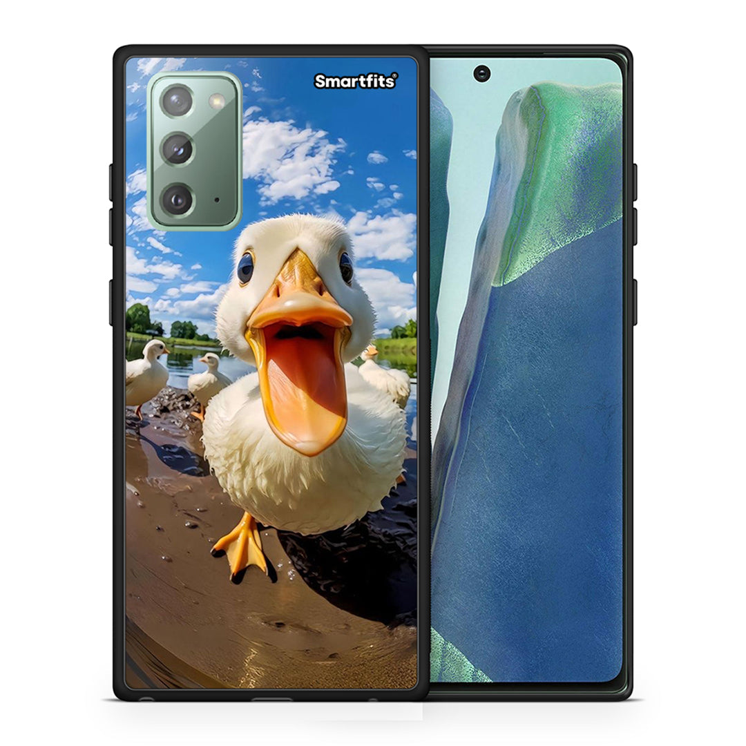 Θήκη Samsung Note 20 Duck Face από τη Smartfits με σχέδιο στο πίσω μέρος και μαύρο περίβλημα | Samsung Note 20 Duck Face case with colorful back and black bezels