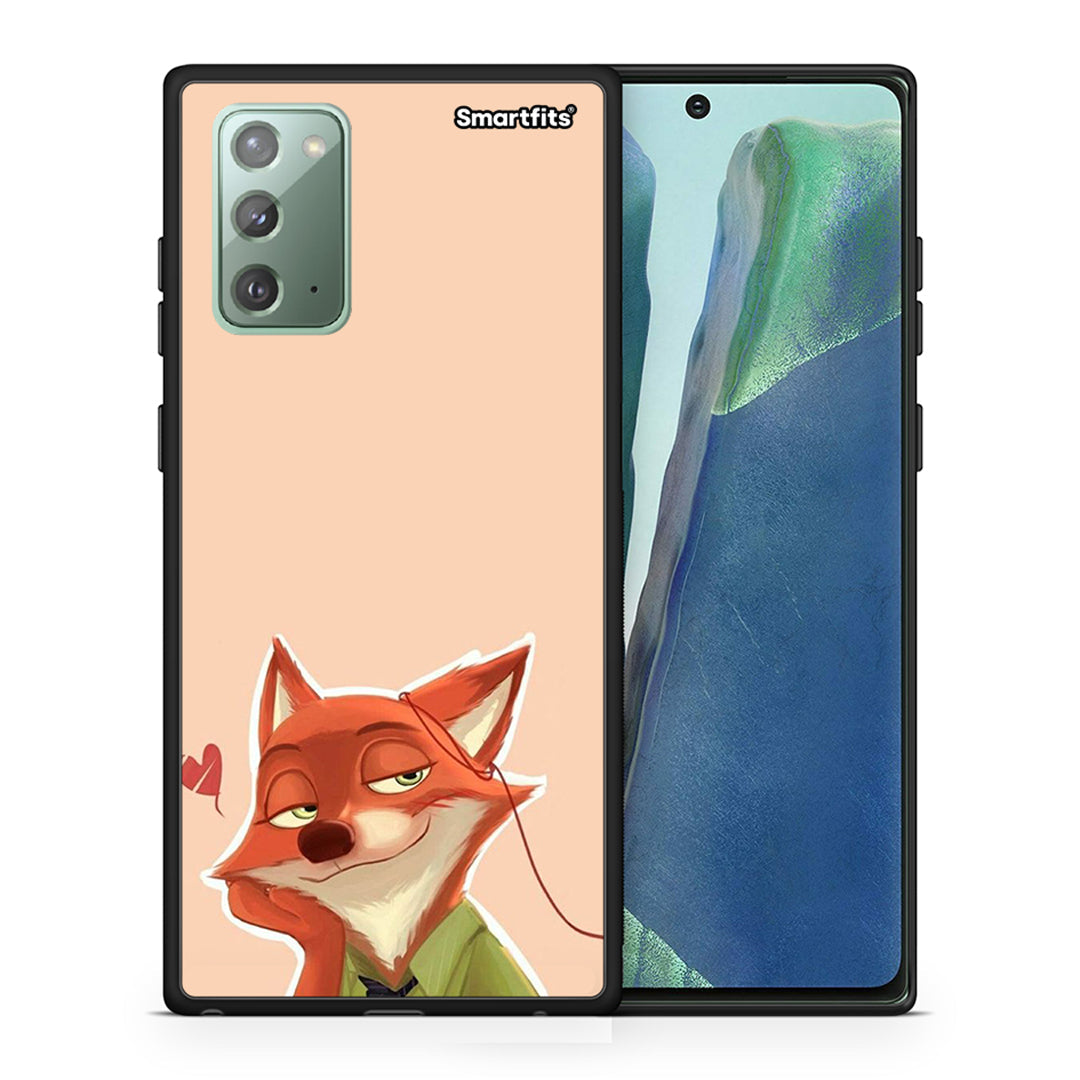 Θήκη Samsung Note 20 Nick Wilde And Judy Hopps Love 1 από τη Smartfits με σχέδιο στο πίσω μέρος και μαύρο περίβλημα | Samsung Note 20 Nick Wilde And Judy Hopps Love 1 case with colorful back and black bezels