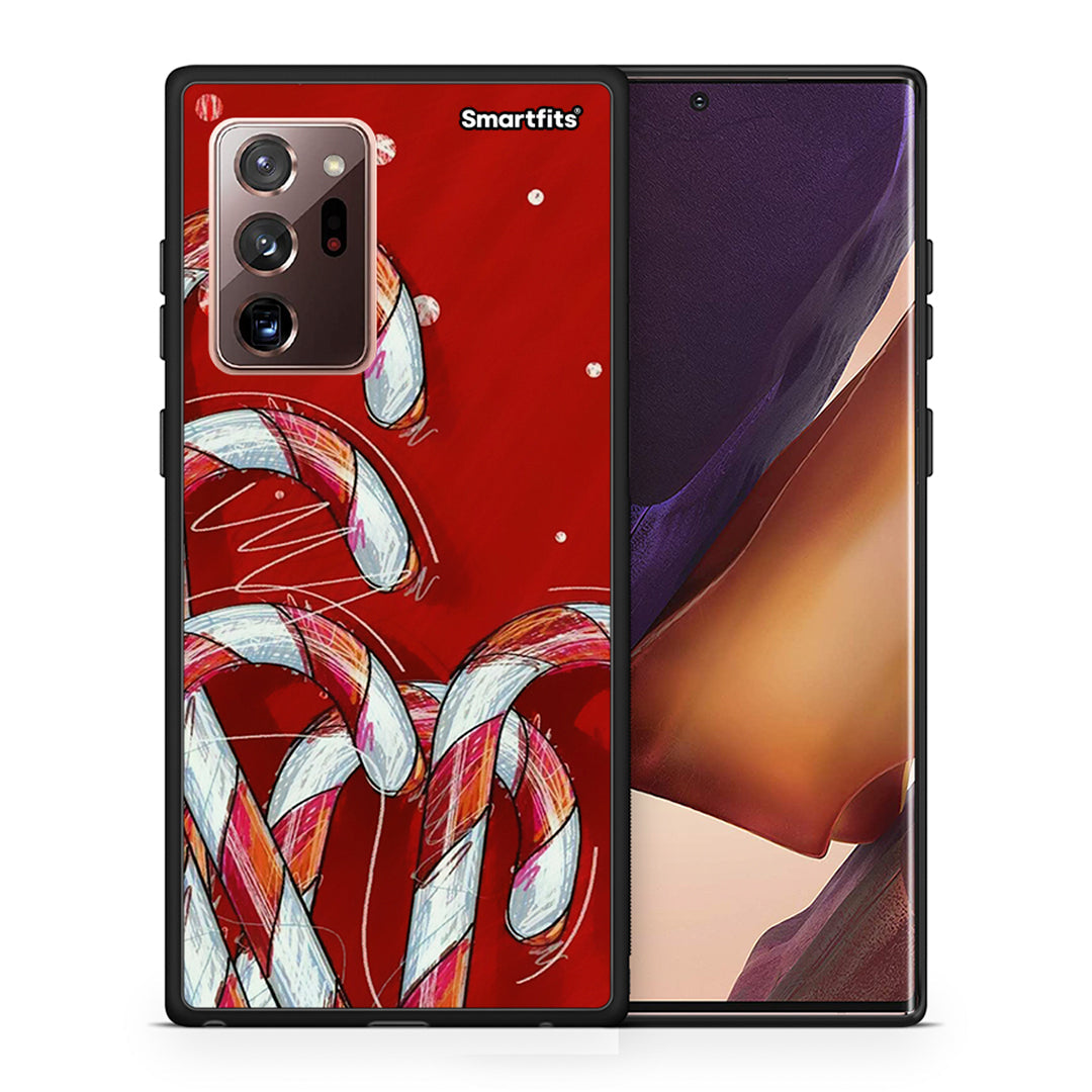 Θήκη Samsung Note 20 Ultra Candy Cane από τη Smartfits με σχέδιο στο πίσω μέρος και μαύρο περίβλημα | Samsung Note 20 Ultra Candy Cane case with colorful back and black bezels