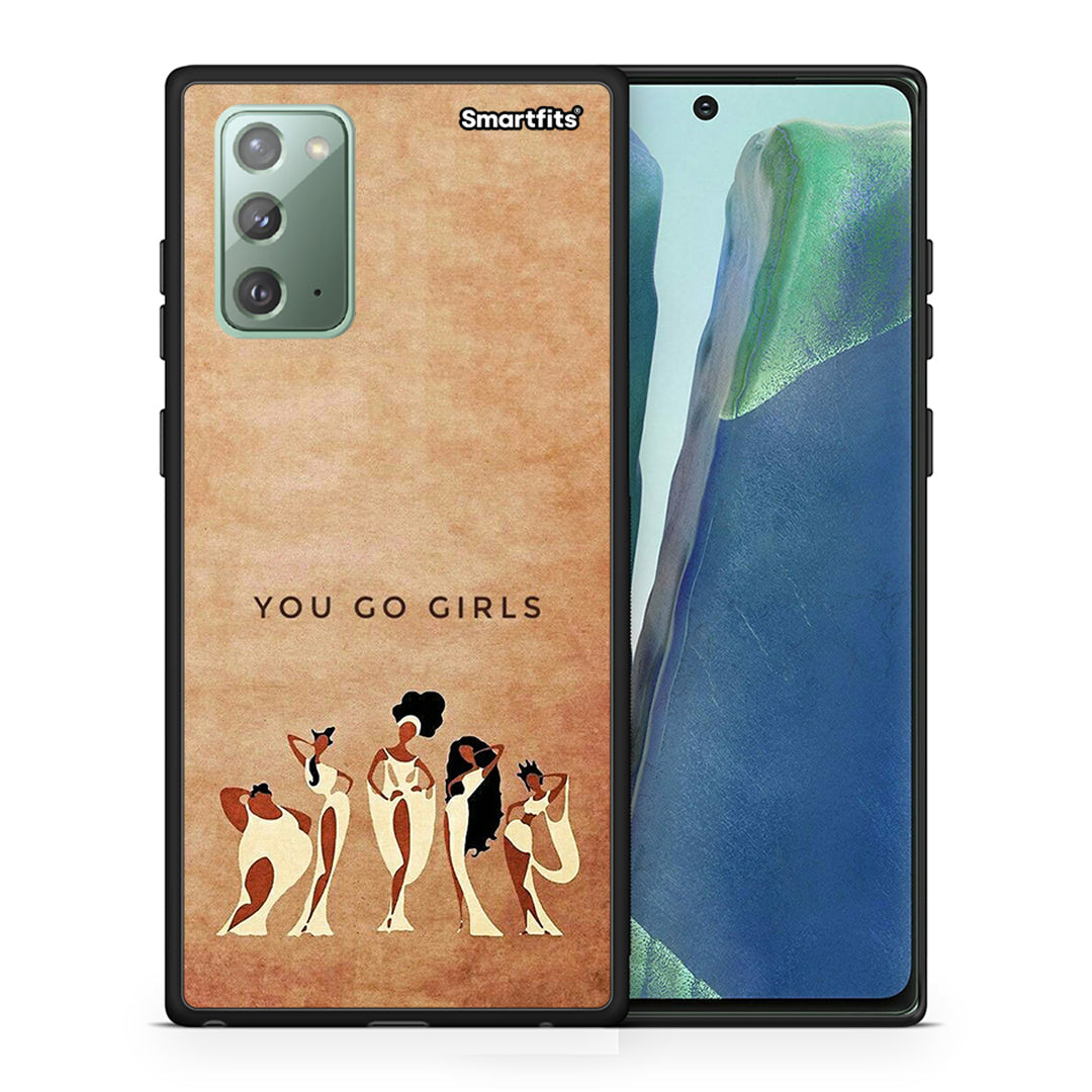 Θήκη Samsung Note 20 You Go Girl από τη Smartfits με σχέδιο στο πίσω μέρος και μαύρο περίβλημα | Samsung Note 20 You Go Girl case with colorful back and black bezels