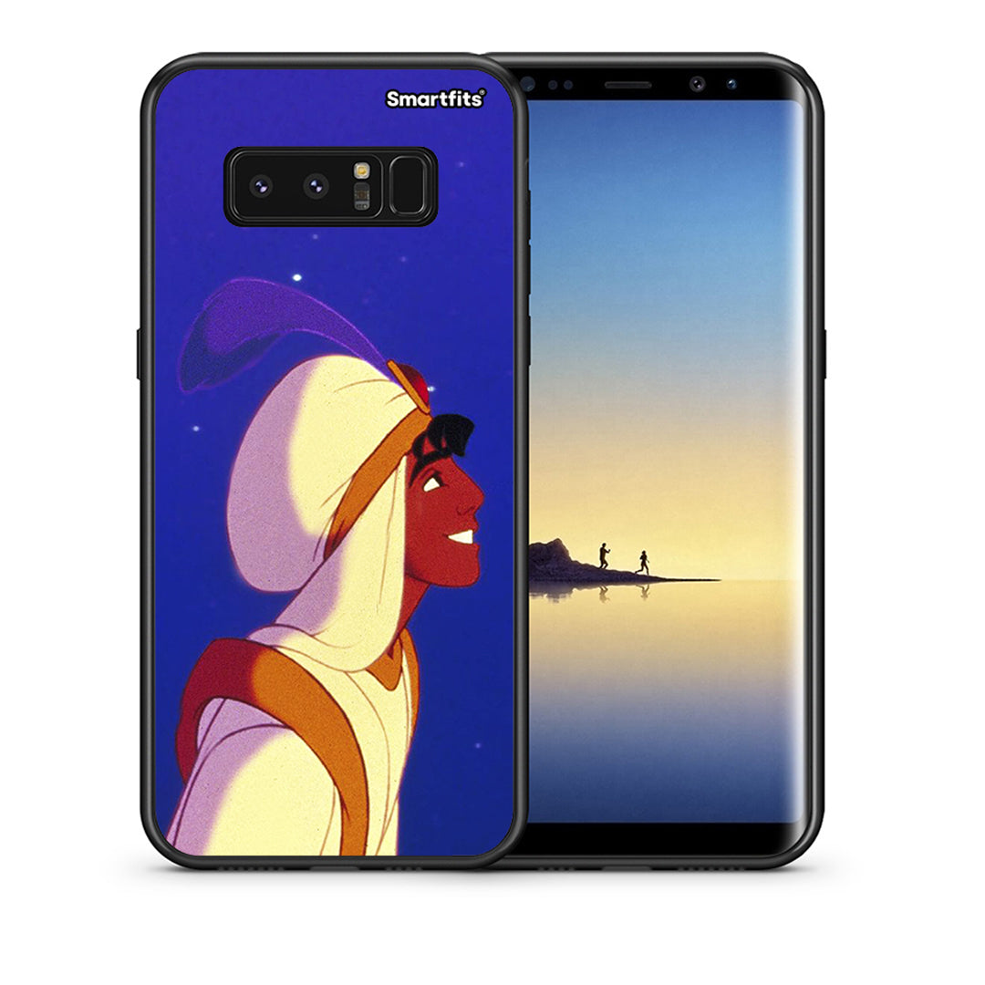 Θήκη Samsung Note 8 Alladin And Jasmine Love 1 από τη Smartfits με σχέδιο στο πίσω μέρος και μαύρο περίβλημα | Samsung Note 8 Alladin And Jasmine Love 1 case with colorful back and black bezels