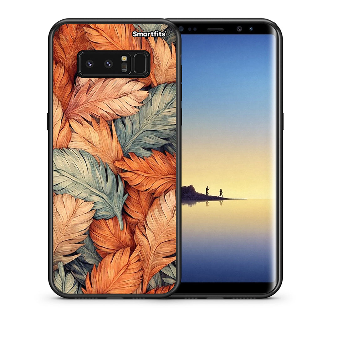 Θήκη Samsung Note 8 Autumn Leaves από τη Smartfits με σχέδιο στο πίσω μέρος και μαύρο περίβλημα | Samsung Note 8 Autumn Leaves case with colorful back and black bezels