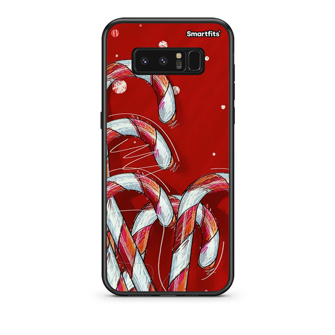 samsung note 8 Candy Cane θήκη από τη Smartfits με σχέδιο στο πίσω μέρος και μαύρο περίβλημα | Smartphone case with colorful back and black bezels by Smartfits