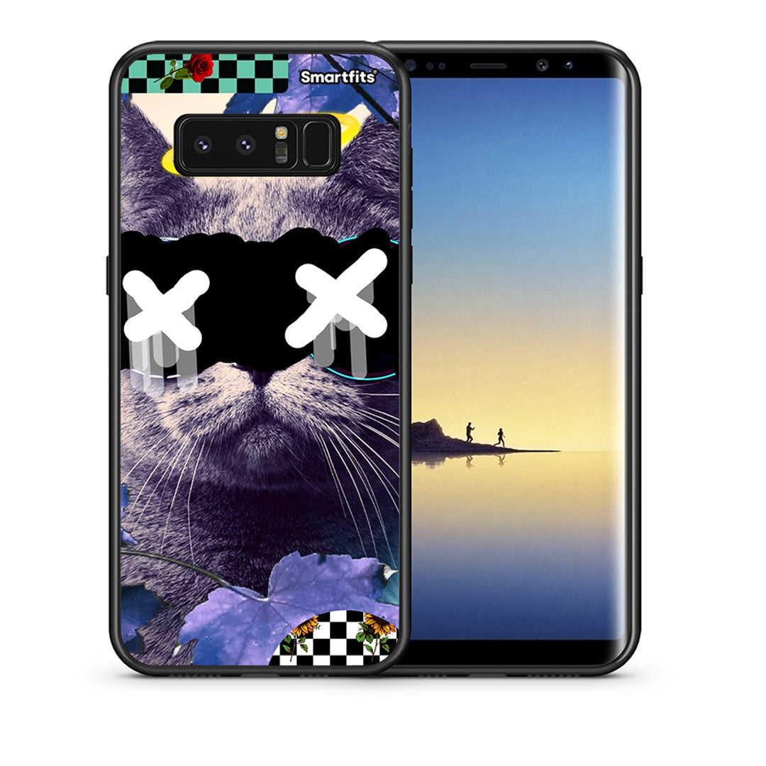 Θήκη Samsung Note 8 Cat Collage από τη Smartfits με σχέδιο στο πίσω μέρος και μαύρο περίβλημα | Samsung Note 8 Cat Collage case with colorful back and black bezels