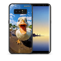 Thumbnail for Θήκη Samsung Note 8 Duck Face από τη Smartfits με σχέδιο στο πίσω μέρος και μαύρο περίβλημα | Samsung Note 8 Duck Face case with colorful back and black bezels