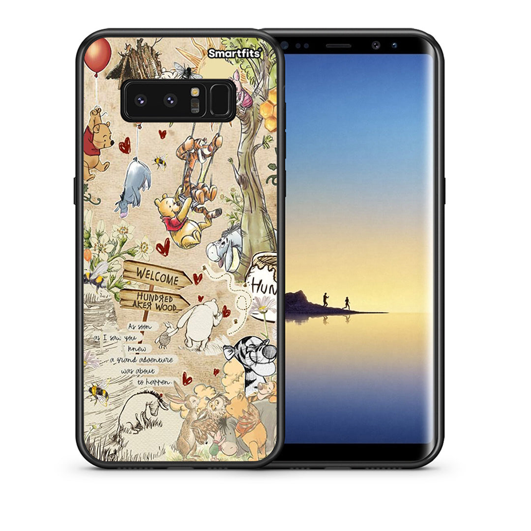 Θήκη Samsung Note 8 Happy Friends από τη Smartfits με σχέδιο στο πίσω μέρος και μαύρο περίβλημα | Samsung Note 8 Happy Friends case with colorful back and black bezels