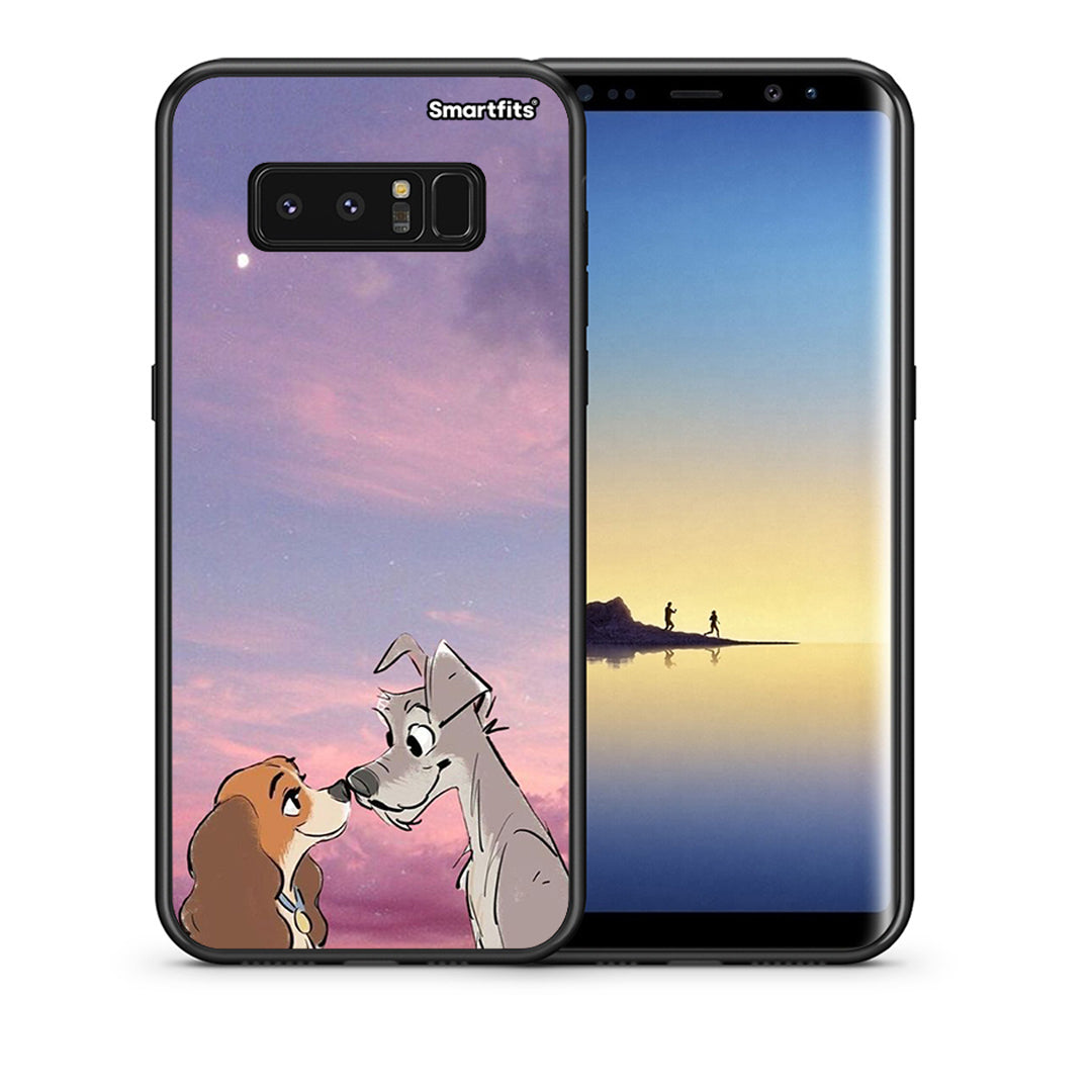 Θήκη Samsung Note 8 Lady And Tramp από τη Smartfits με σχέδιο στο πίσω μέρος και μαύρο περίβλημα | Samsung Note 8 Lady And Tramp case with colorful back and black bezels