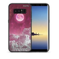 Thumbnail for Θήκη Samsung Note 8 Pink Moon από τη Smartfits με σχέδιο στο πίσω μέρος και μαύρο περίβλημα | Samsung Note 8 Pink Moon case with colorful back and black bezels