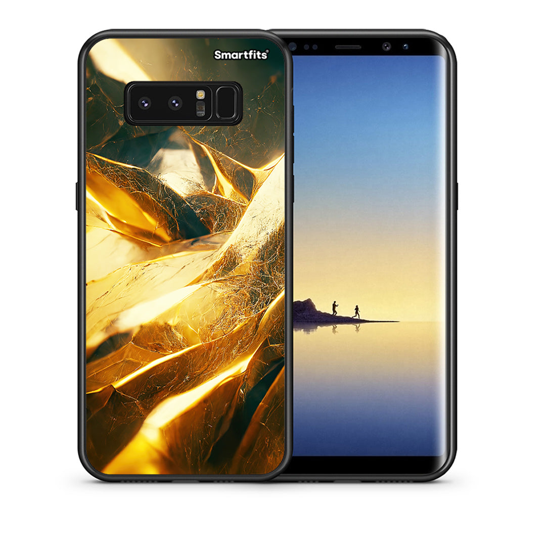 Θήκη Samsung Note 8 Real Gold από τη Smartfits με σχέδιο στο πίσω μέρος και μαύρο περίβλημα | Samsung Note 8 Real Gold case with colorful back and black bezels