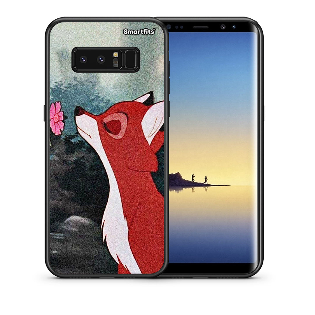 Θήκη Samsung Note 8 Tod And Vixey Love 2 από τη Smartfits με σχέδιο στο πίσω μέρος και μαύρο περίβλημα | Samsung Note 8 Tod And Vixey Love 2 case with colorful back and black bezels