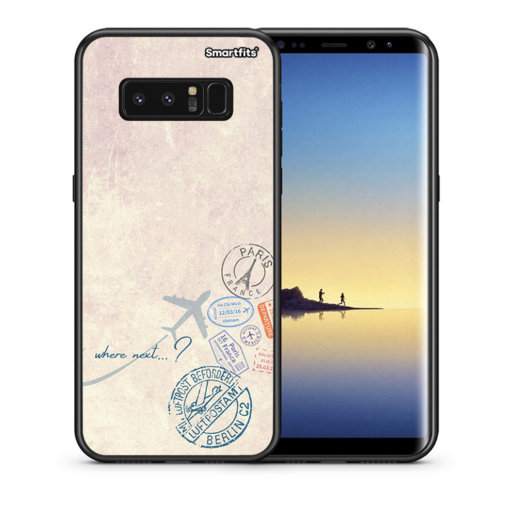 Θήκη Samsung Note 8 Where Next από τη Smartfits με σχέδιο στο πίσω μέρος και μαύρο περίβλημα | Samsung Note 8 Where Next case with colorful back and black bezels