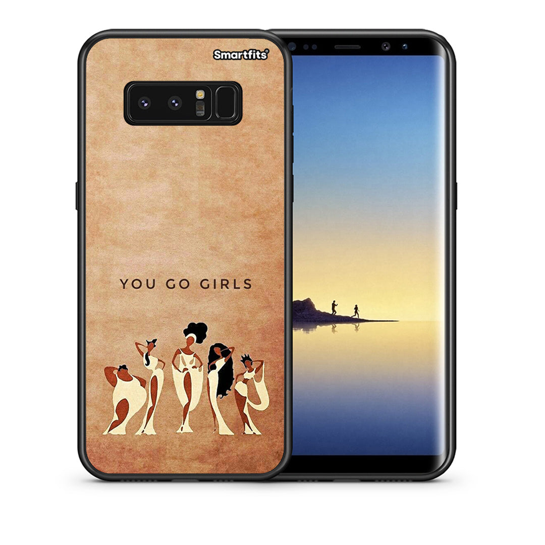 Θήκη Samsung Note 8 You Go Girl από τη Smartfits με σχέδιο στο πίσω μέρος και μαύρο περίβλημα | Samsung Note 8 You Go Girl case with colorful back and black bezels