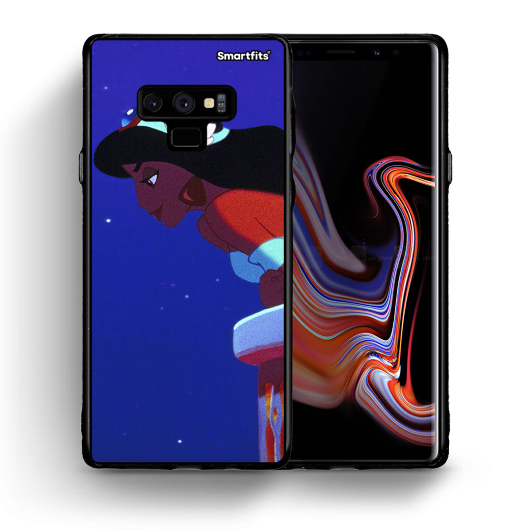 Θήκη Samsung Note 9 Alladin And Jasmine Love 2 από τη Smartfits με σχέδιο στο πίσω μέρος και μαύρο περίβλημα | Samsung Note 9 Alladin And Jasmine Love 2 case with colorful back and black bezels