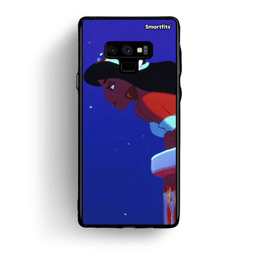 samsung note 9 Alladin And Jasmine Love 2 θήκη από τη Smartfits με σχέδιο στο πίσω μέρος και μαύρο περίβλημα | Smartphone case with colorful back and black bezels by Smartfits