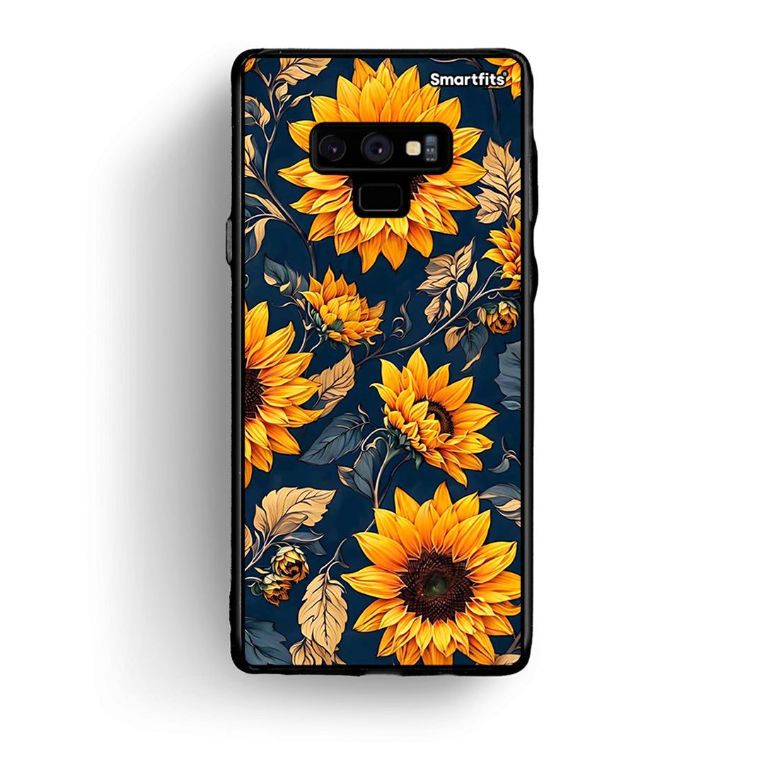 samsung note 9 Autumn Sunflowers Θήκη από τη Smartfits με σχέδιο στο πίσω μέρος και μαύρο περίβλημα | Smartphone case with colorful back and black bezels by Smartfits