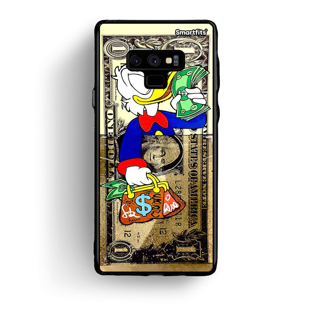 samsung note 9 Duck Money Θήκη από τη Smartfits με σχέδιο στο πίσω μέρος και μαύρο περίβλημα | Smartphone case with colorful back and black bezels by Smartfits