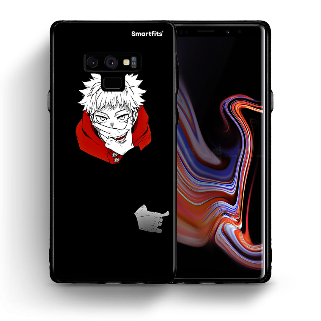 Θήκη Samsung Note 9 Itadori Anime από τη Smartfits με σχέδιο στο πίσω μέρος και μαύρο περίβλημα | Samsung Note 9 Itadori Anime case with colorful back and black bezels