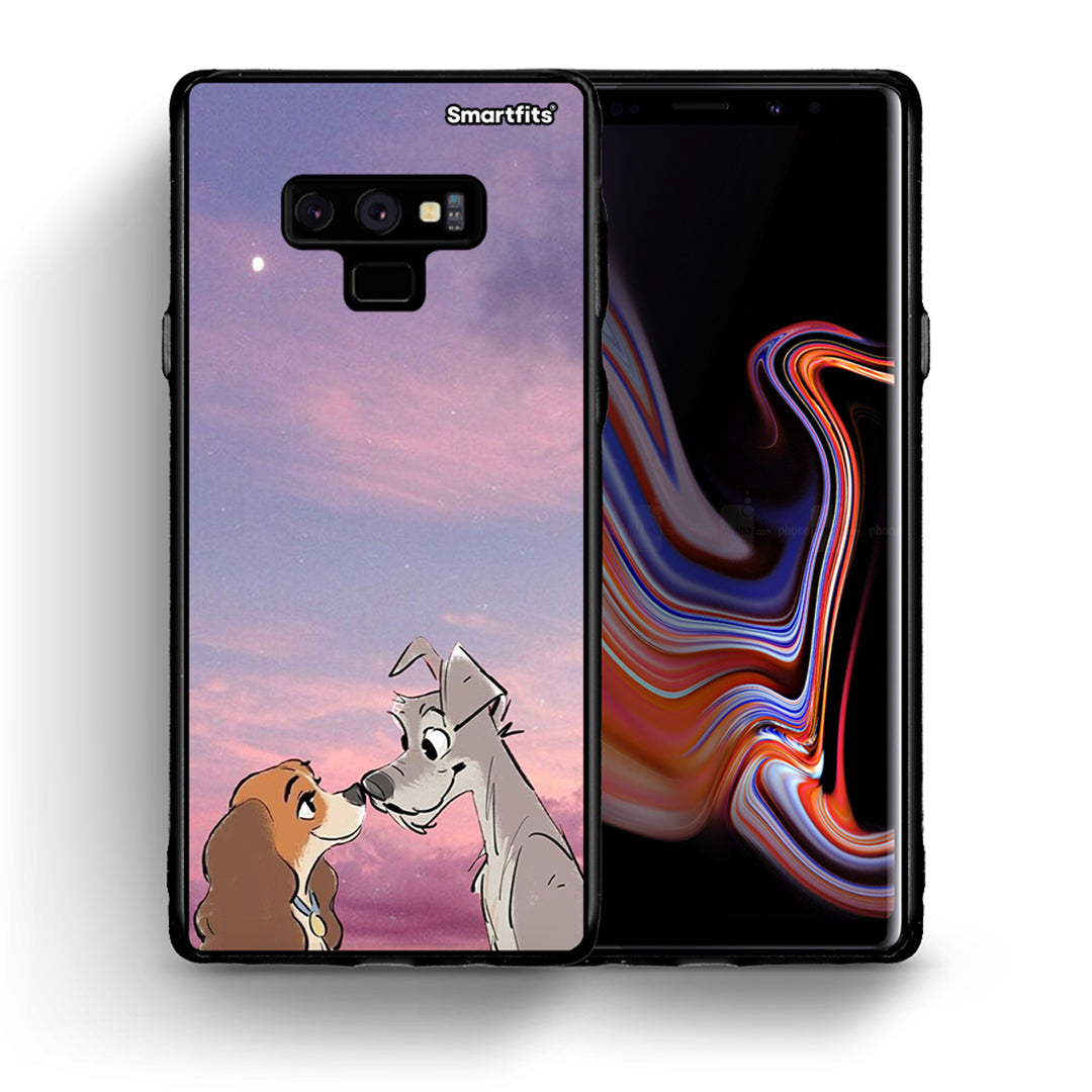 Θήκη Samsung Note 9 Lady And Tramp από τη Smartfits με σχέδιο στο πίσω μέρος και μαύρο περίβλημα | Samsung Note 9 Lady And Tramp case with colorful back and black bezels