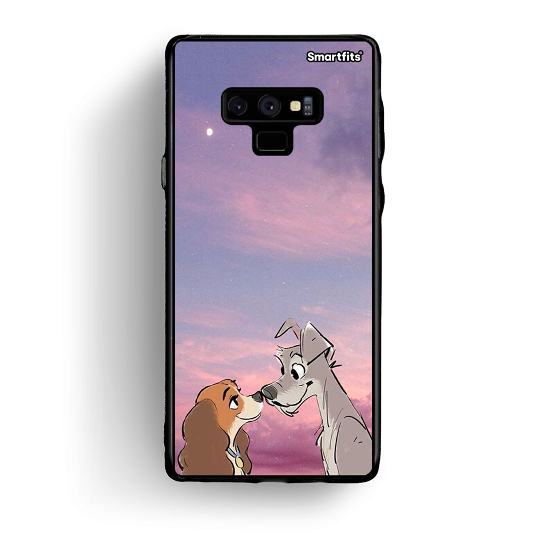 samsung note 9 Lady And Tramp θήκη από τη Smartfits με σχέδιο στο πίσω μέρος και μαύρο περίβλημα | Smartphone case with colorful back and black bezels by Smartfits