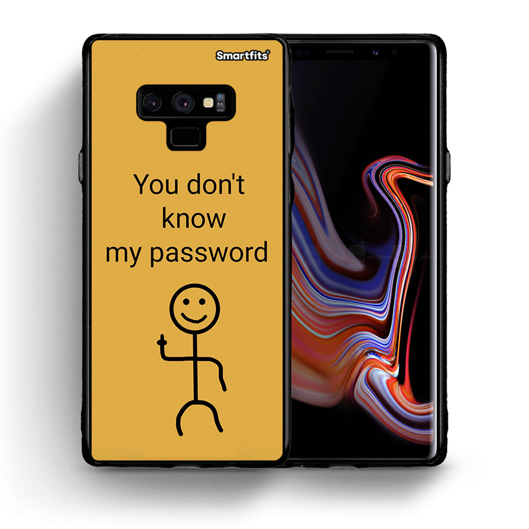 Θήκη Samsung Note 9 My Password από τη Smartfits με σχέδιο στο πίσω μέρος και μαύρο περίβλημα | Samsung Note 9 My Password case with colorful back and black bezels