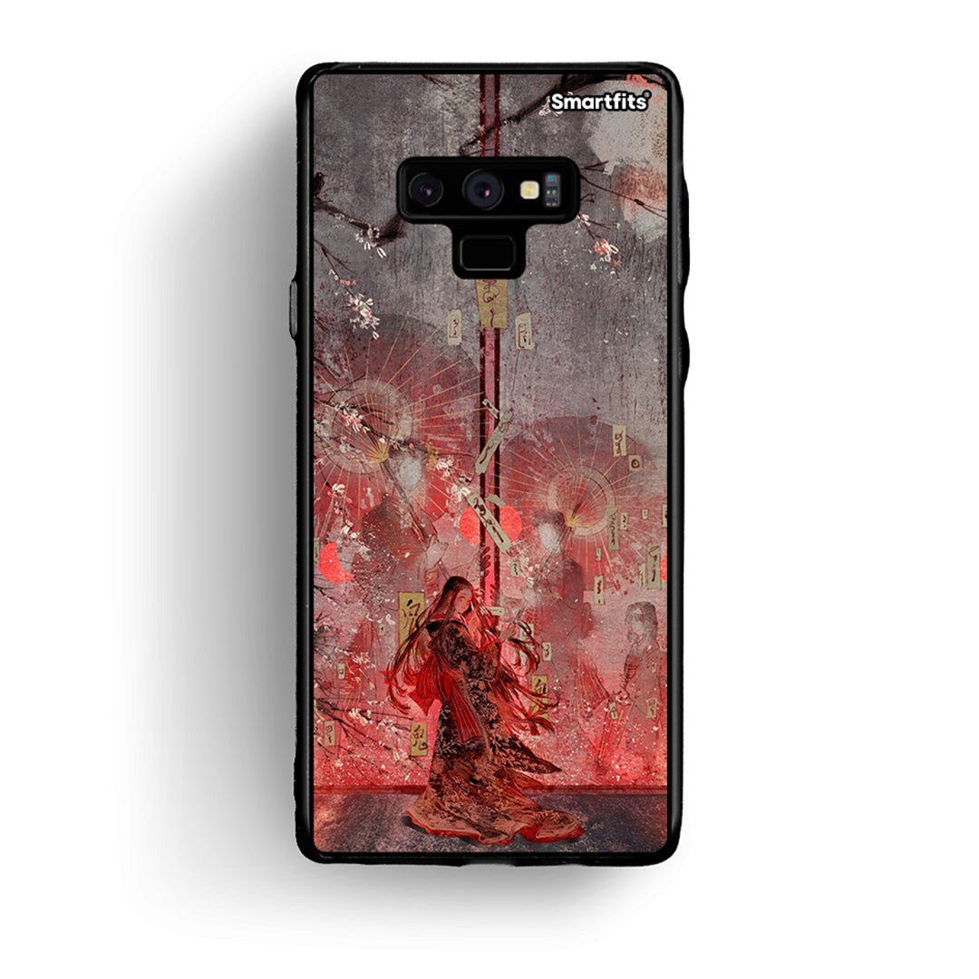 samsung note 9 Nezuko Kamado θήκη από τη Smartfits με σχέδιο στο πίσω μέρος και μαύρο περίβλημα | Smartphone case with colorful back and black bezels by Smartfits