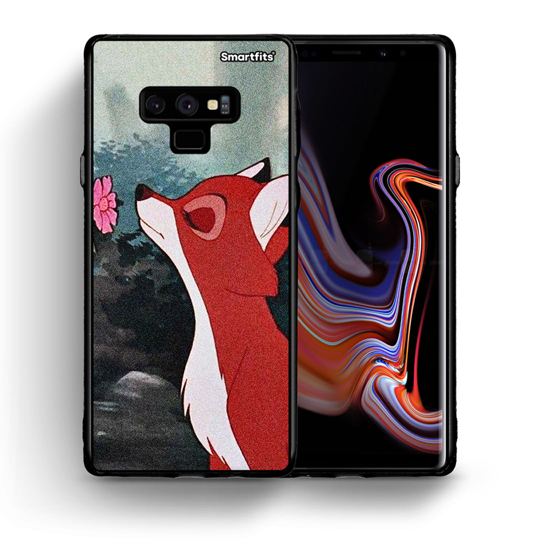 Θήκη Samsung Note 9 Tod And Vixey Love 2 από τη Smartfits με σχέδιο στο πίσω μέρος και μαύρο περίβλημα | Samsung Note 9 Tod And Vixey Love 2 case with colorful back and black bezels