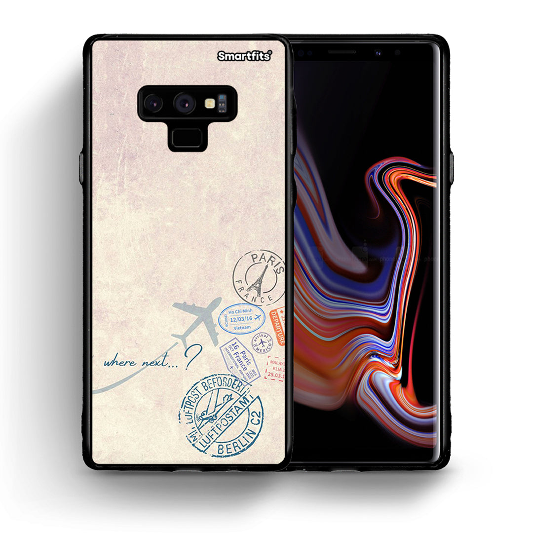 Θήκη Samsung Note 9 Where Next από τη Smartfits με σχέδιο στο πίσω μέρος και μαύρο περίβλημα | Samsung Note 9 Where Next case with colorful back and black bezels