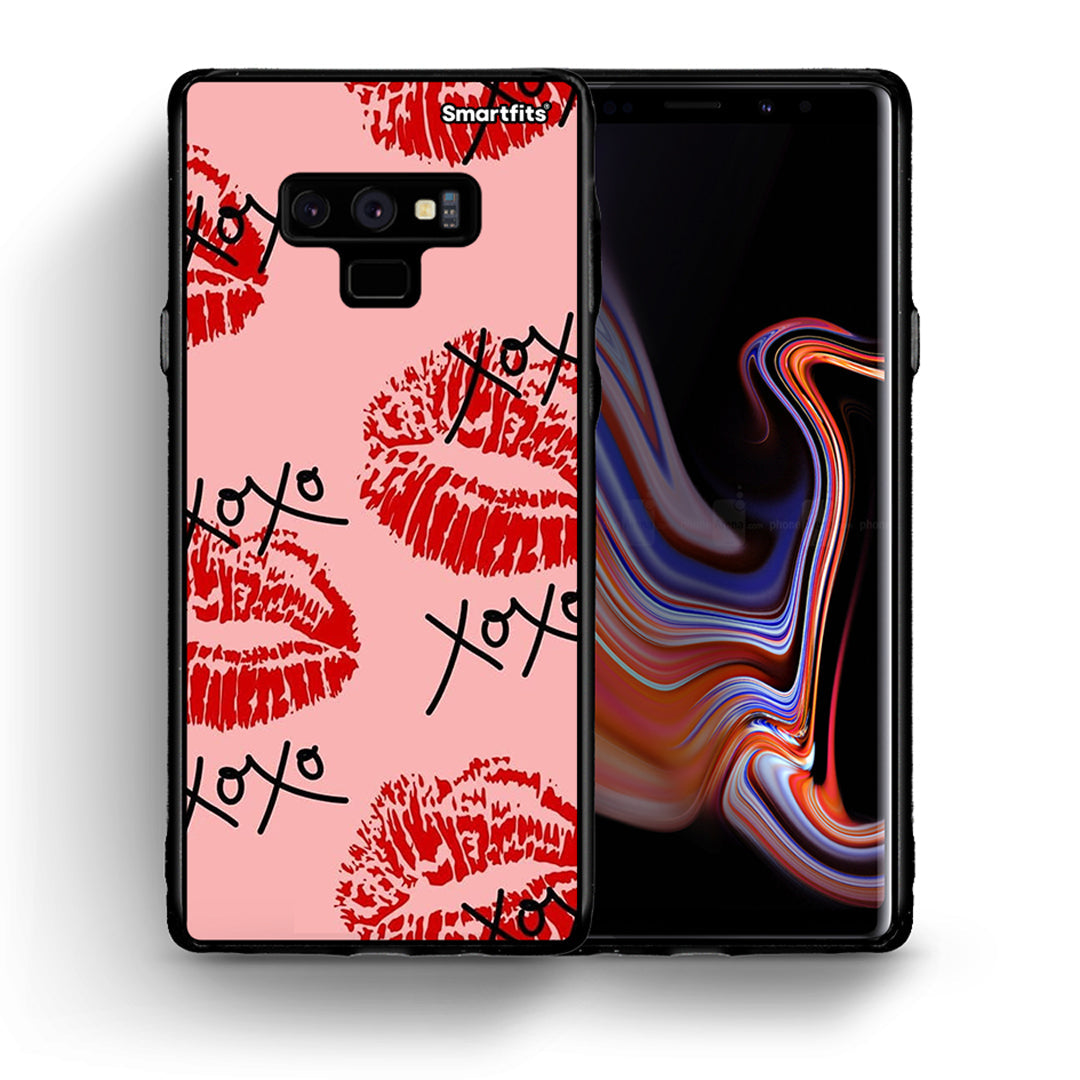 Θήκη Samsung Note 9 XOXO Lips από τη Smartfits με σχέδιο στο πίσω μέρος και μαύρο περίβλημα | Samsung Note 9 XOXO Lips case with colorful back and black bezels