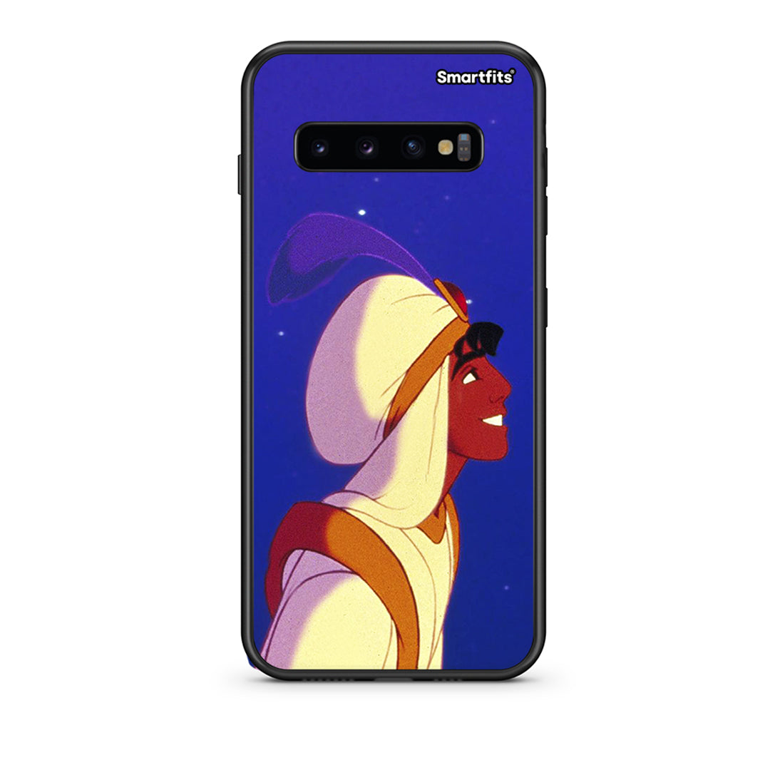 samsung s10 plus Alladin And Jasmine Love 1 θήκη από τη Smartfits με σχέδιο στο πίσω μέρος και μαύρο περίβλημα | Smartphone case with colorful back and black bezels by Smartfits