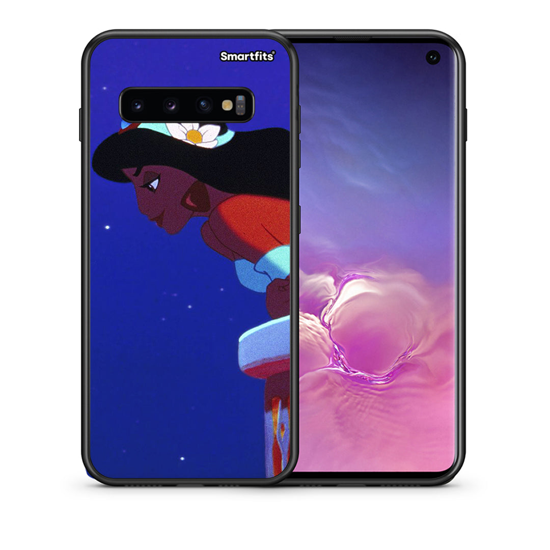 Θήκη Samsung S10 Alladin And Jasmine Love 2 από τη Smartfits με σχέδιο στο πίσω μέρος και μαύρο περίβλημα | Samsung S10 Alladin And Jasmine Love 2 case with colorful back and black bezels