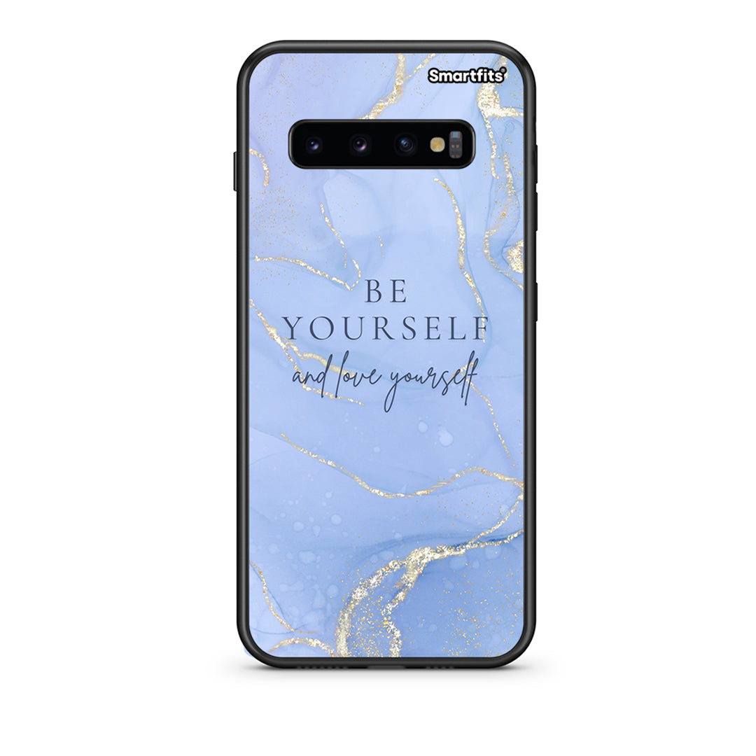 samsung s10 Be Yourself θήκη από τη Smartfits με σχέδιο στο πίσω μέρος και μαύρο περίβλημα | Smartphone case with colorful back and black bezels by Smartfits