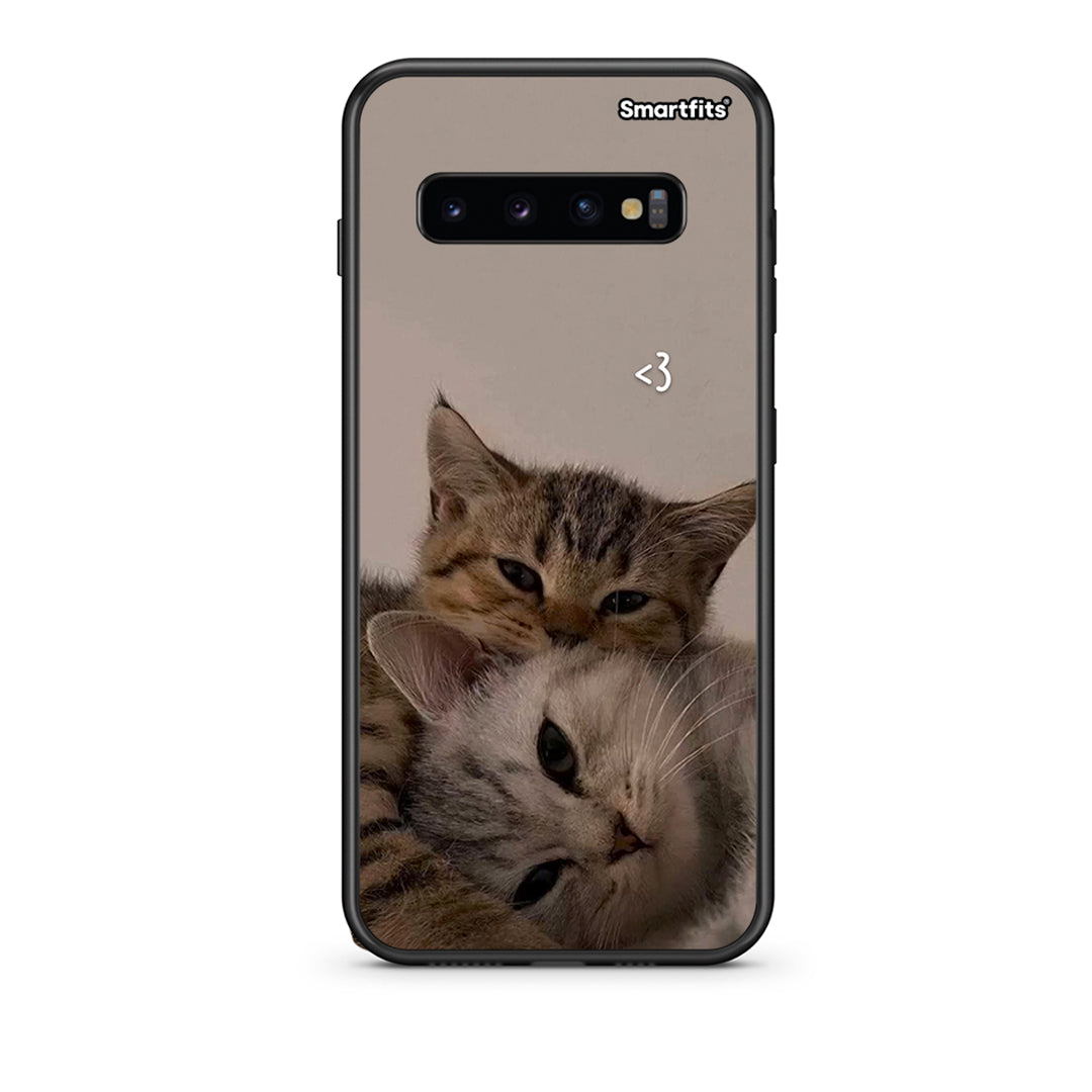 samsung s10 Cats In Love Θήκη από τη Smartfits με σχέδιο στο πίσω μέρος και μαύρο περίβλημα | Smartphone case with colorful back and black bezels by Smartfits
