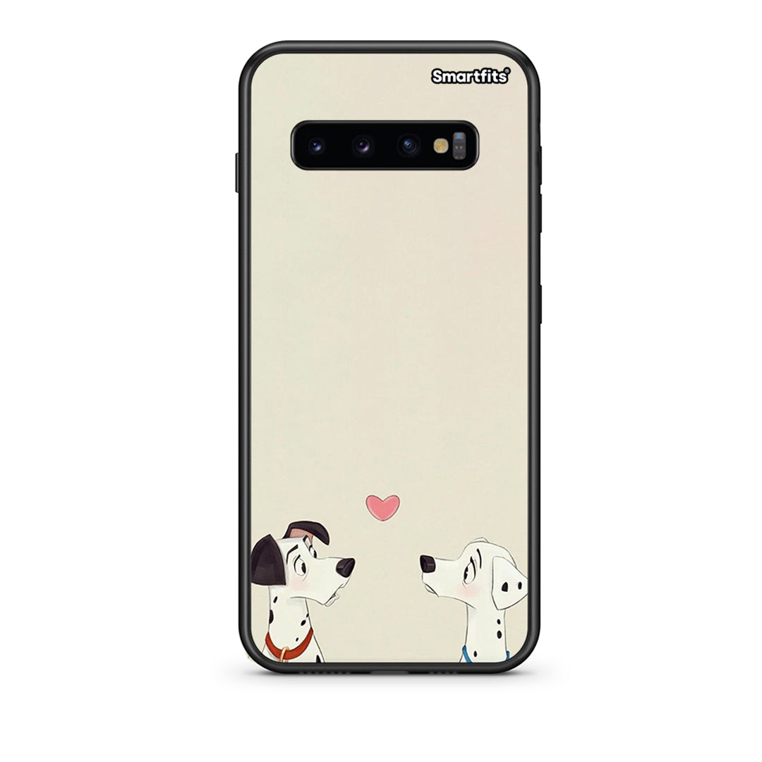 samsung s10 Dalmatians Love θήκη από τη Smartfits με σχέδιο στο πίσω μέρος και μαύρο περίβλημα | Smartphone case with colorful back and black bezels by Smartfits