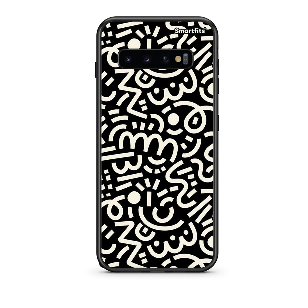 samsung s10 Doodle Art Θήκη από τη Smartfits με σχέδιο στο πίσω μέρος και μαύρο περίβλημα | Smartphone case with colorful back and black bezels by Smartfits