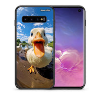 Thumbnail for Θήκη Samsung S10 Duck Face από τη Smartfits με σχέδιο στο πίσω μέρος και μαύρο περίβλημα | Samsung S10 Duck Face case with colorful back and black bezels