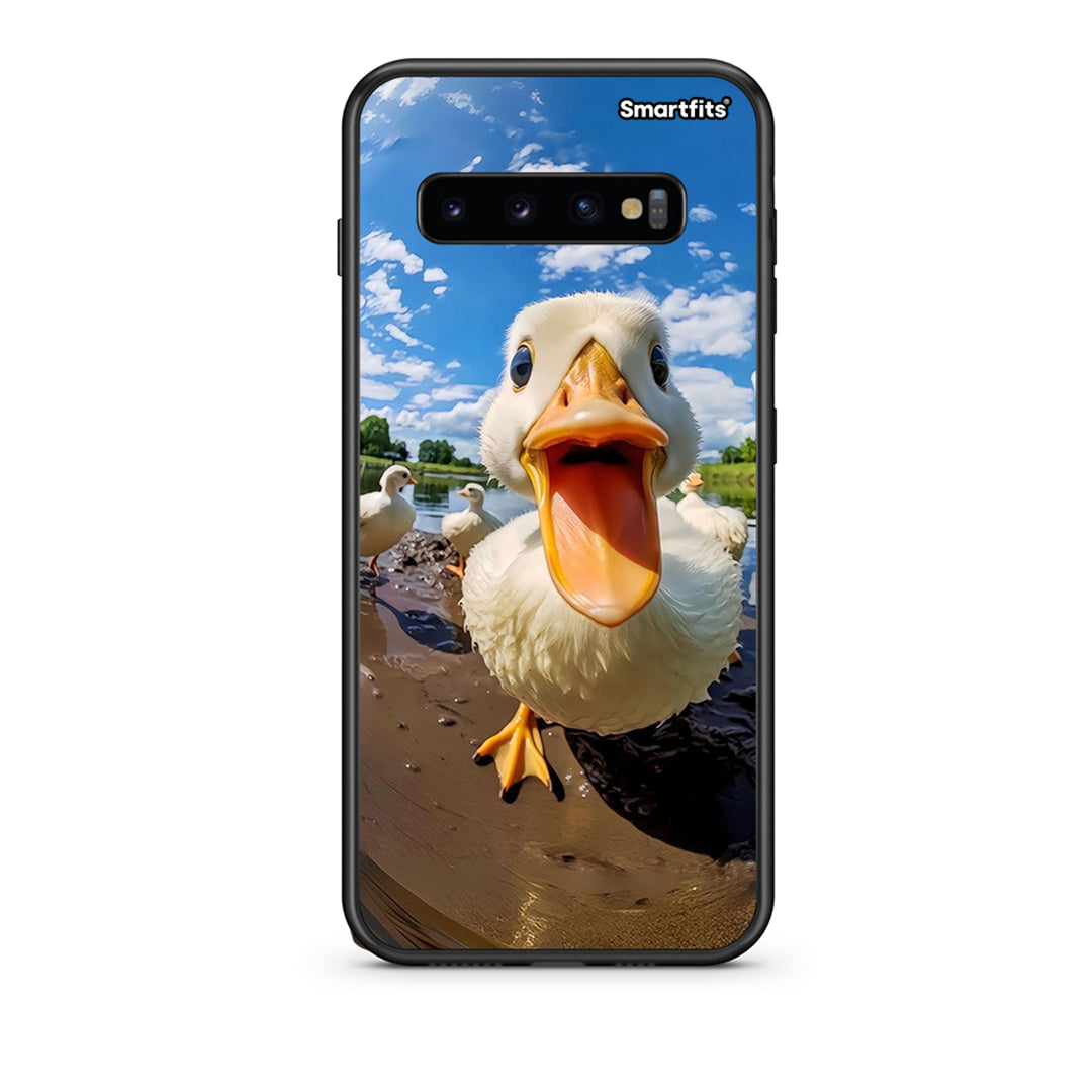 samsung s10 Duck Face θήκη από τη Smartfits με σχέδιο στο πίσω μέρος και μαύρο περίβλημα | Smartphone case with colorful back and black bezels by Smartfits