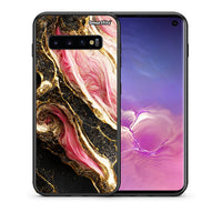 Thumbnail for Θήκη Samsung S10 Glamorous Pink Marble από τη Smartfits με σχέδιο στο πίσω μέρος και μαύρο περίβλημα | Samsung S10 Glamorous Pink Marble case with colorful back and black bezels