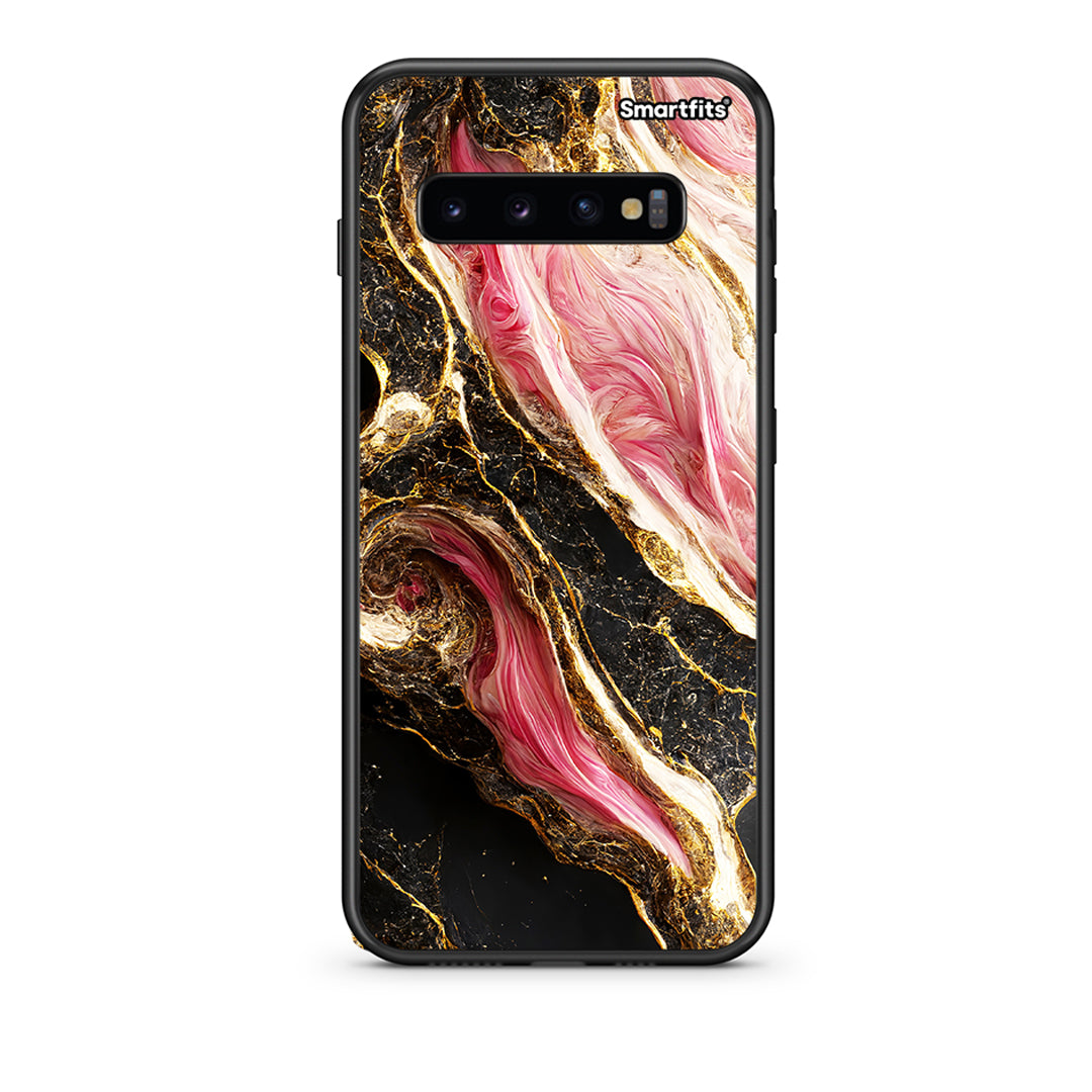 samsung s10 Glamorous Pink Marble θήκη από τη Smartfits με σχέδιο στο πίσω μέρος και μαύρο περίβλημα | Smartphone case with colorful back and black bezels by Smartfits