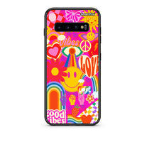 Thumbnail for samsung s10 Hippie Love θήκη από τη Smartfits με σχέδιο στο πίσω μέρος και μαύρο περίβλημα | Smartphone case with colorful back and black bezels by Smartfits
